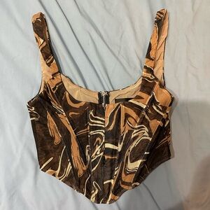 White Fox Corset Bustier Top